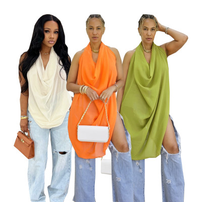 EVE Chiffon See Through Backless Tops SFY-900