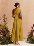 EVE Single Shoulder Ruched Maxi Dress GQLK-KG6622