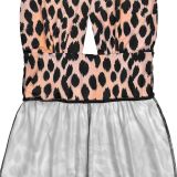 EVE Leopard Print Halterneck Tie Up Jumpsuit(Wighout Headscarf)  BY-7723