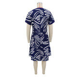 EVE Print Short Sleeve Midi Dress GYLY-11302