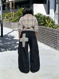 EVE Plus Size Leopard Print Patchwork Jeans GYLN-5540