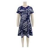 EVE Print Short Sleeve Midi Dress GYLY-11302