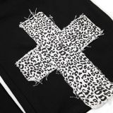 EVE Plus Size Leopard Print Patchwork Jeans GYLN-5540