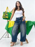EVE Plus Size Starry Sky Diamonds Loose Jeans GYLN-9081