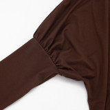 EVE Slash Shoulder Loose Long Sleeve Pants Suit GDSF-Q26ST123