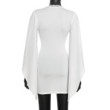EVE Flare Long Sleeve V Neck Mini Dress GSZM-D26DS272