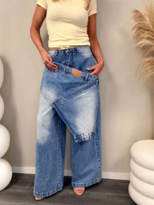 EVE Plus Size Irregelar Patchwork Jeans GYLN-1867