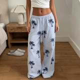 EVE Coconut Tree Print Loose Pants GPKJ-MR49450