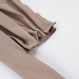 EVE Solid Color Bat Sleeve Shawl+Sling Dress 2 Piece Set GPKJ-MR50115