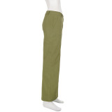 EVE Solid Color Casual Straigh Pants GPKJ-MR49713