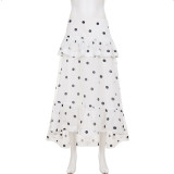 EVE Polka Dot Print Irregular Long Skirts GPKJ-MR43545
