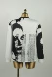 EVE Contrast Color Print Loose Top YWXS-K25L1262