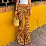 EVE Floral-Print Lace Up Pants GPKJ-MR50203
