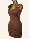EVE Solid Color Sling Backless Mini Dress GXIY-K26L2790