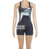 EVE Print U Neck Sleeveless Romper XEF-K6Q11886A