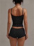 EVE Polka Dot Print Sport Two Piece Short Set GXIY-K26L2594