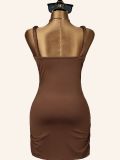 EVE Solid Color Sling Backless Mini Dress GXIY-K26L2790