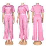 VIP1 Polka Dot Print Embroidered Sports Two-Piece Set GYSF-5348