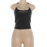 EVE Solid Color Off Shoulder Sling Tank Top XEF-K6L13740A