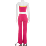 EVE Contrast Color Tube Top Two Piece Pants Set MXBF-Q26ST150
