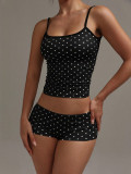 EVE Polka Dot Print Sport Two Piece Short Set GXIY-K26L2594