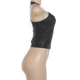 EVE Solid Color Off Shoulder Sling Tank Top XEF-K6L13740A