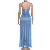 EVE Halterneck Sequin Tassel Maxi Dress XEF-K6D11483A