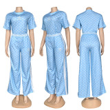 VIP1 Polka Dot Print Embroidered Sports Two-Piece Set GYSF-5348
