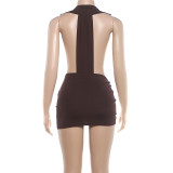EVE Sexy Deep V Neck Mini Dress XEF-K6S13989A