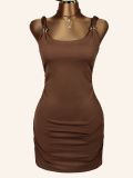 EVE Solid Color Sling Backless Mini Dress GXIY-K26L2790