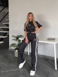 VIP1 Polka Dot Print Embroidered Sports Two-Piece Set GYSF-5348