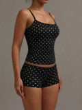 EVE Polka Dot Print Sport Two Piece Short Set GXIY-K26L2594