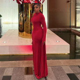 EVE Solid Color Long Sleeve Maxi Dress GDSF-D26DS287