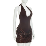 EVE Sleeveless Sequin Backless Mini Dress GSZM-J26DS293