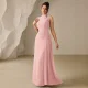 EVE Solid-Color Chiffon Sleeveless Maxi Dress GXRF-QC170