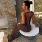 EVE Sexy Sequin Backless Maxi Dress DLSF-K6D13690A