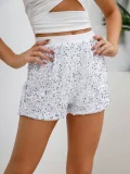 EVE Solid Color Sequin Shorts GXRF-QC0166