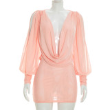 EVE Solid Color Backless Mini Dress GSZM-J26DS261