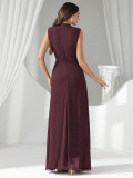 EVE Solid-Color Chiffon Sleeveless Maxi Dress GXRF-QC170