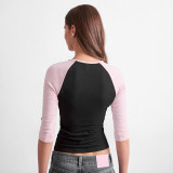 EVE Contrast Color Long Sleeve T Shirt GSBW-Y26TP290