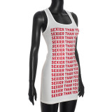 EVE Letter Print Sleeveless Mini Dress GDSF-D26DS278