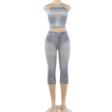 VIP1 Embroidered Bustier Top and Pants Set GZJQ-K6S12865A