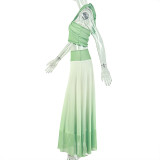 EVE Halterneck Sleeveless Backless Top Long Skirt Suit GJYO-JSD711916