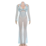 EVE See Through Long Sleeve Maxi Dress DLSF-K6S13722A