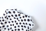 EVE Polka Dot Print Long Sleeve Two Piece Pants Set DLSF-K6S13175A
