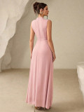 EVE Solid-Color Chiffon Sleeveless Maxi Dress GXRF-QC170