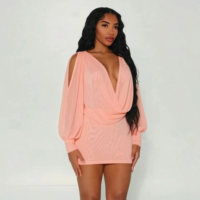 EVE Solid Color Backless Mini Dress GSZM-J26DS261