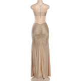 EVE Chain Halterneck Split Maxi Dress DLSF-K6D10597A