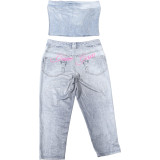 VIP1 Embroidered Bustier Top and Pants Set GZJQ-K6S12865A