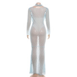 EVE See Through Long Sleeve Maxi Dress DLSF-K6S13722A
